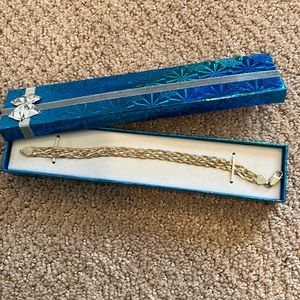 Mixed metal braided bracelet